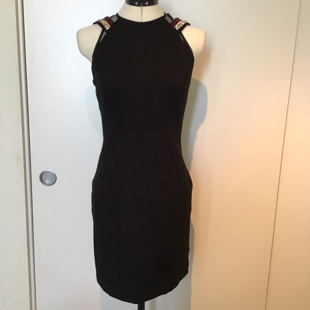 FCUK mixed media bodycon dress